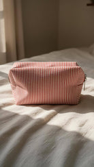 Large Capacity Seersucker Makeup Bag – Polyester Cotton Cosm boho clothing, festival outfit, hippie style apparel | Elevated Hippie