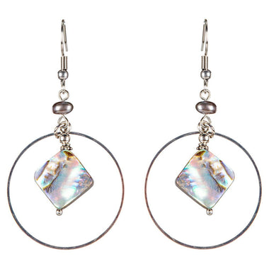 ABALONE SHELL HEMATITE BEADED EARRINGS - The Elevated Hippie