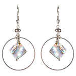 ABALONE SHELL HEMATITE BEADED EARRINGS - The Elevated Hippie