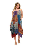 Gypsy Vintage Washed Patchwork Dress boho clothing, festival outfit, hippie style apparel | Elevated Hippie