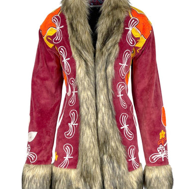 Boho Bloom Faux Fur Penny Lane Trim Jacket - The Elevated Hippie