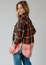 Green, Navy, Orange & White Plaid Flannel - The Elevated Hippie