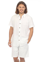 Cotton Slub Button Down Mens Short Sleeve Shirt boho clothing, festival outfit, hippie style apparel | Elevated Hippie