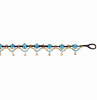 Blue And Gold Flower Anklet boho clothing, festival outfit, hippie style apparel | Elevated Hippie