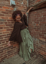 Boho Cinch Ruffle Skirt Organic Cotton Bamboo, Bohemian  - The Elevated Hippie