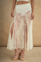 6798-LACE RHINESTONE SKIRT boho clothing, festival outfit, hippie style apparel | Elevated Hippie