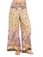 Breezy Boho Floral Smock Palazzo Pants boho clothing, festival outfit, hippie style apparel | Elevated Hippie