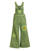 Boho Daisy Flower Embroidered Solid Cotton Hippie Overall boho clothing, festival outfit, hippie style apparel | Elevated Hippie