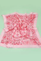 PAISLEY PINK SILKY FEEL BANDANA SCARF | 40SC616 boho clothing, festival outfit, hippie style apparel | Elevated Hippie