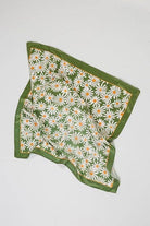FLOWER SILKY FEEL BANDANA SCARF | 21SC353GRN boho clothing, festival outfit, hippie style apparel | Elevated Hippie