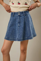 HIGH WAIST FLARE DENIM SKIRT boho clothing, festival outfit, hippie style apparel | Elevated Hippie