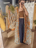 Gardenbelle Shop - BOHO Silk Bell Sleeve Long Maxi Kimono Duster Cardigan boho clothing, festival outfit, hippie style apparel | Elevated Hippie