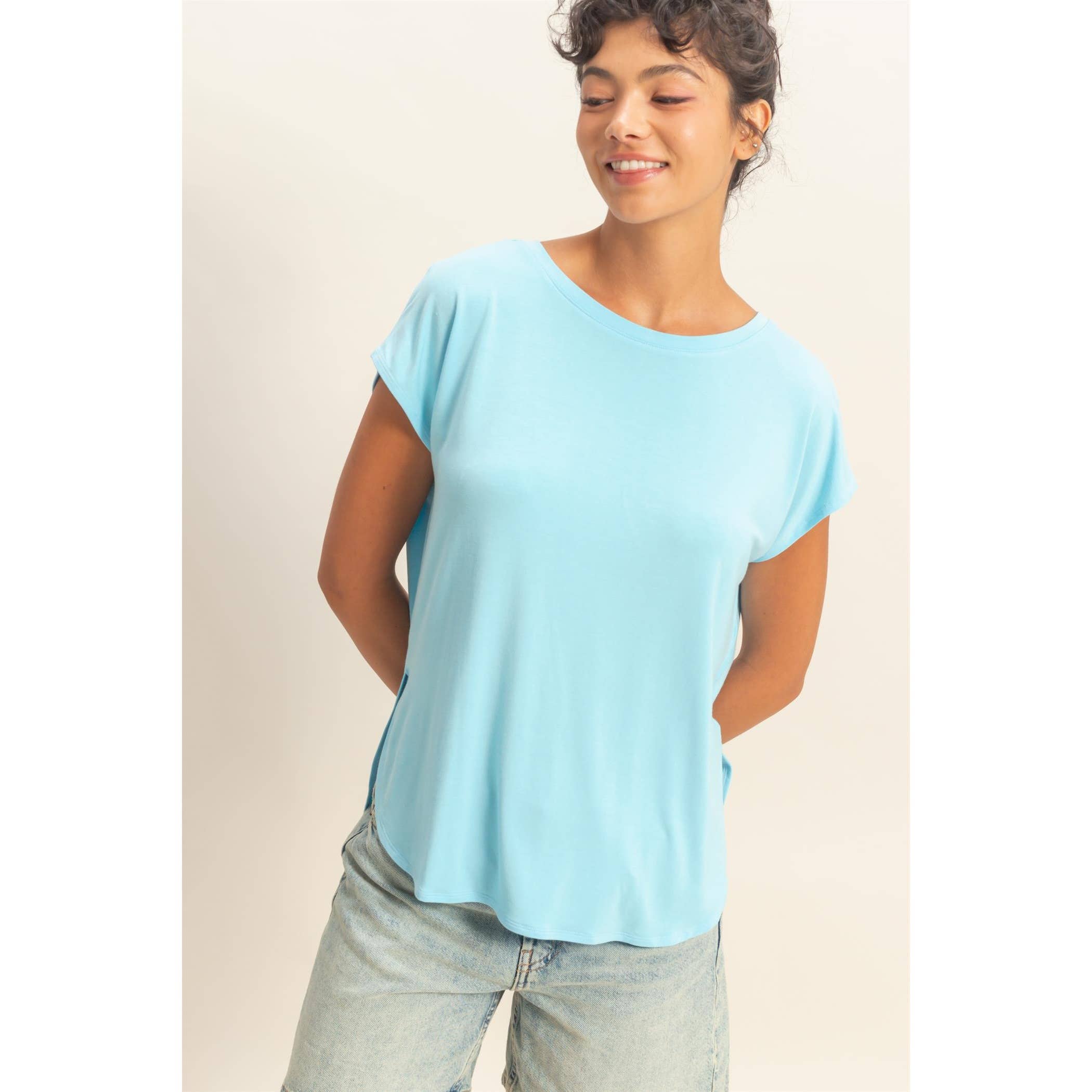 Relaxed Dolman Short Sleeve  Round Neck Top boho clothing, festival outfit, hippie style apparel | Elevated Hippie