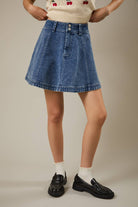 HIGH WAIST FLARE DENIM SKIRT boho clothing, festival outfit, hippie style apparel | Elevated Hippie