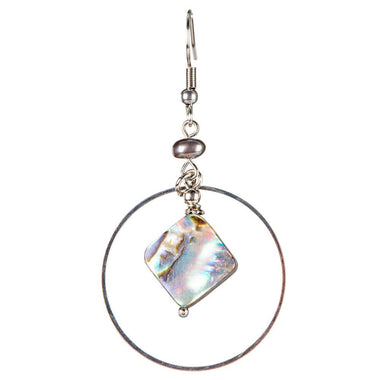 ABALONE SHELL HEMATITE BEADED EARRINGS - The Elevated Hippie