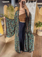 Gardenbelle Shop - BOHO Silk Bell Sleeve Long Maxi Kimono Duster Cardigan boho clothing, festival outfit, hippie style apparel | Elevated Hippie