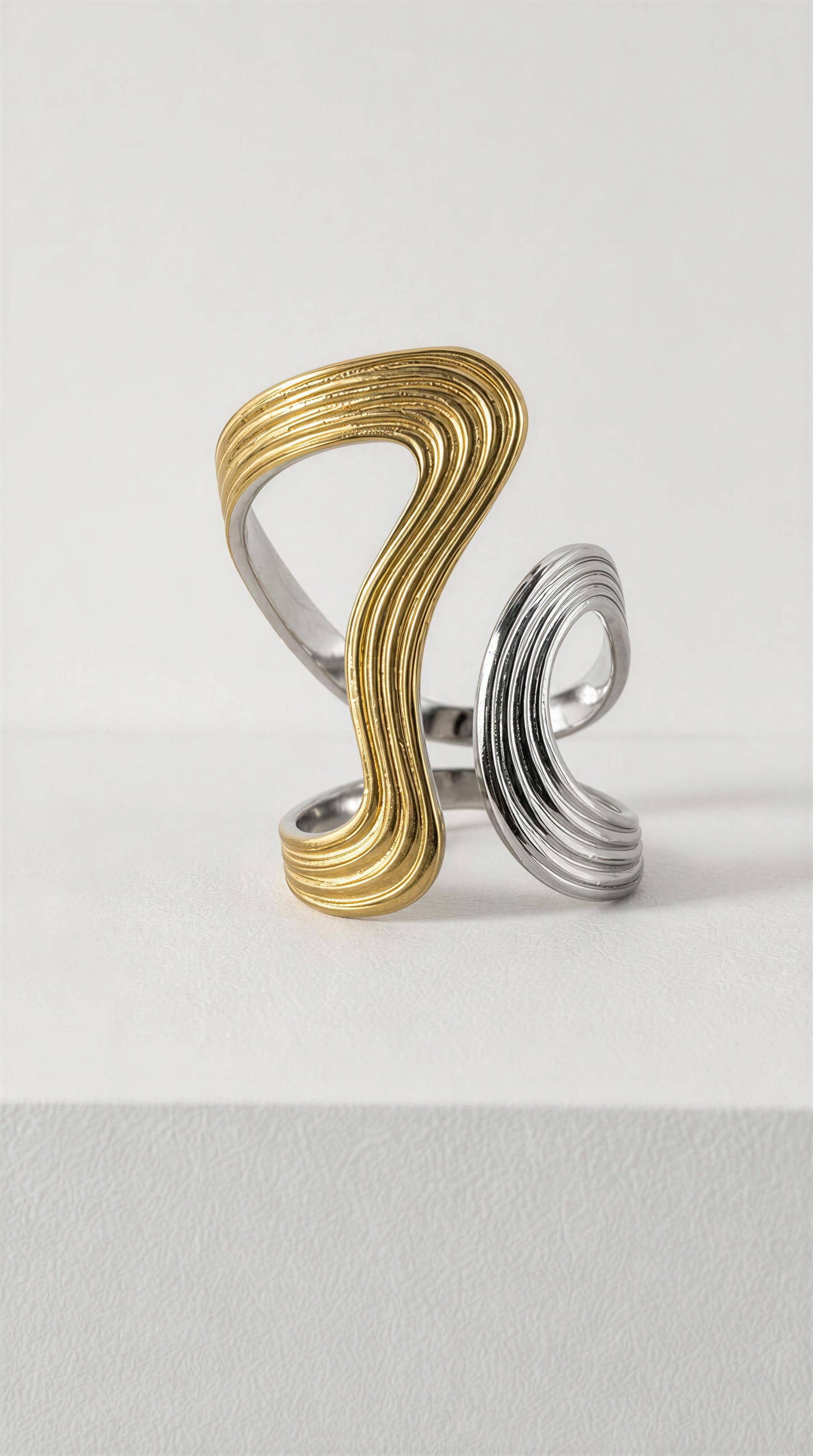 Ripple Mixed Metal Adjustable Ring boho clothing, festival outfit, hippie style apparel | Elevated Hippie