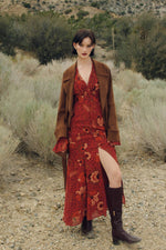 Harvest Mirage Ruffled Bell Sleeve Maxi Dress - The Elevated Hippie