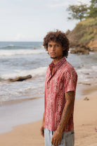 Mens Short Sleeve Button Down - ORGANIC COTTON - Brick Mezcal boho clothing, festival outfit, hippie style apparel | Elevated Hippie