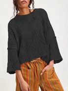 Bell Sleeve Daydream Cable Knit Sweater boho clothing, festival outfit, hippie style apparel | Elevated Hippie