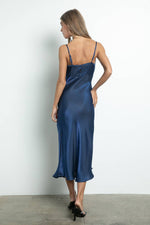 Blue Iridescent midi slip dress
