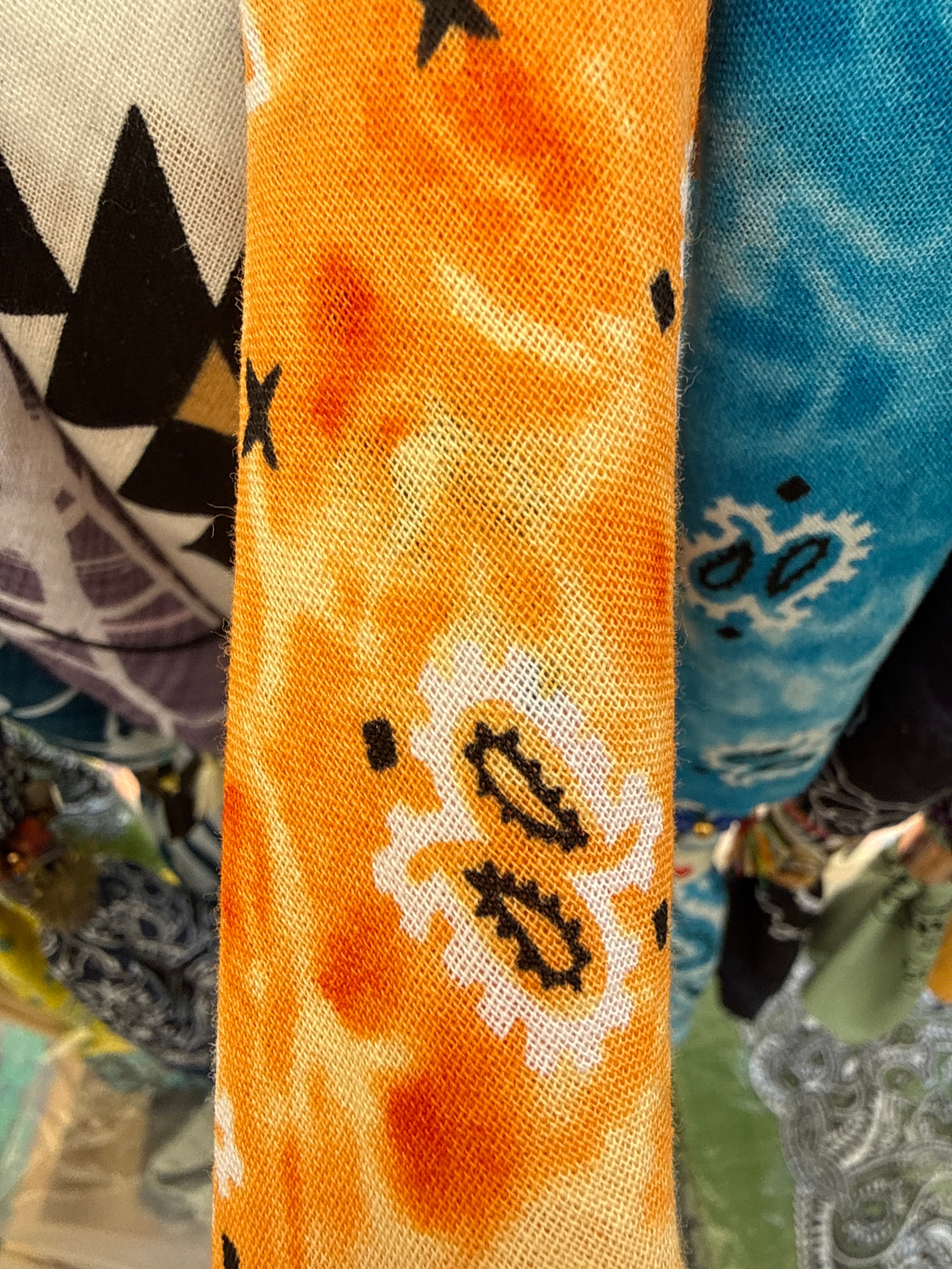 Tie Dye Bandana - Orange | 100% Cotton Boho Accessory boho clothing, festival outfit, hippie style apparel | Elevated Hippie