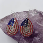 Patriotic American Flag Rhinestone Earrings boho clothing, festival outfit, hippie style apparel | Elevated Hippie