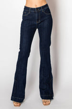 Flare leg cut dark denim jeans