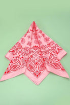 PAISLEY PINK SILKY FEEL BANDANA SCARF | 40SC616 boho clothing, festival outfit, hippie style apparel | Elevated Hippie