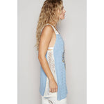 Round neck floral lace solid sleeveless tunic - The Elevated Hippie