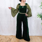 Velvet Flowy Wide Leg Boho Jumpsuit - The Elevated Hippie