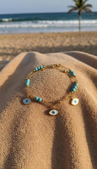 Luna Eye Charm Anklet boho clothing, festival outfit, hippie style apparel | Elevated Hippie