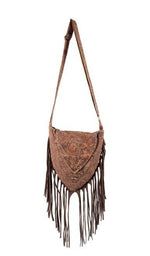 Triangle Boho Shoulder Bag in Stonewashed Cotton - The Elevated Hippie