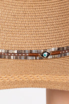 Evil Eye and Multi Design Band Wide Brim Straw Hat boho clothing, festival outfit, hippie style apparel | Elevated Hippie
