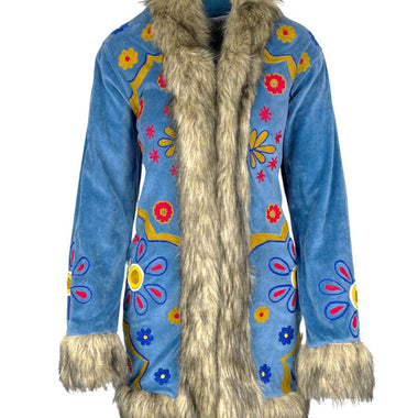 Boho Bloom Faux Fur Penny Lane Trim Jacket - The Elevated Hippie
