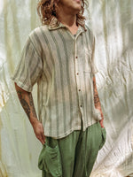 Men's Surfer Mesh Boho Cotton Button Up Tee Boho Men's Shirt - The Elevated Hippie