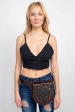 Applique Leather Belt Bag - The Elevated Hippie