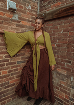 Boho Cinch Ruffle Skirt Organic Cotton Bamboo, Bohemian  - The Elevated Hippie