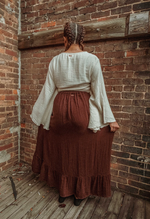 Boho Cinch Ruffle Skirt Organic Cotton Bamboo, Bohemian  - The Elevated Hippie