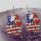 LOVE Patriotic Gnome Earrings boho clothing, festival outfit, hippie style apparel | Elevated Hippie