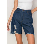 Distressed Denim Shorts – Mid Rise – Raw Hem – 5-Pocket Design – Casual Summer Cutoffs – USA Designed – Festival Ready - The Elevated Hippie