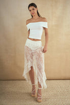 6809-ASYMMETRIC RUFFLE SKIRT boho clothing, festival outfit, hippie style apparel | Elevated Hippie