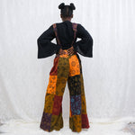 Patchwork Vibrant Wide Leg Cotton Jumpsuit: Celestial / One Size - The Elevated Hippie