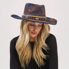 Distressed Fabric Multi Band Cowgirl Fedora Hat boho clothing, festival outfit, hippie style apparel | Elevated Hippie