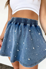 DENIM & PEARLS SKORT - The Elevated Hippie