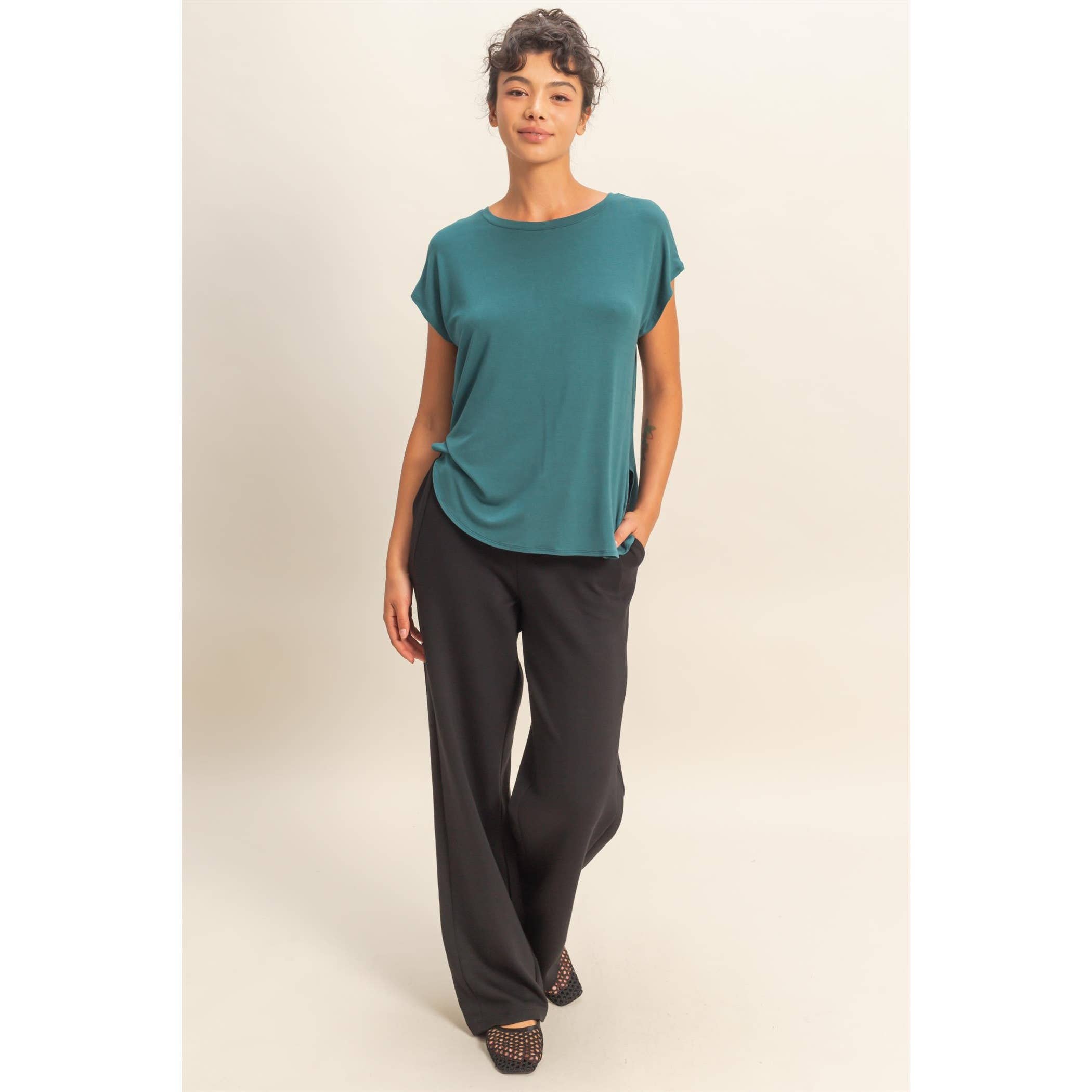 Relaxed Dolman Short Sleeve  Round Neck Top boho clothing, festival outfit, hippie style apparel | Elevated Hippie