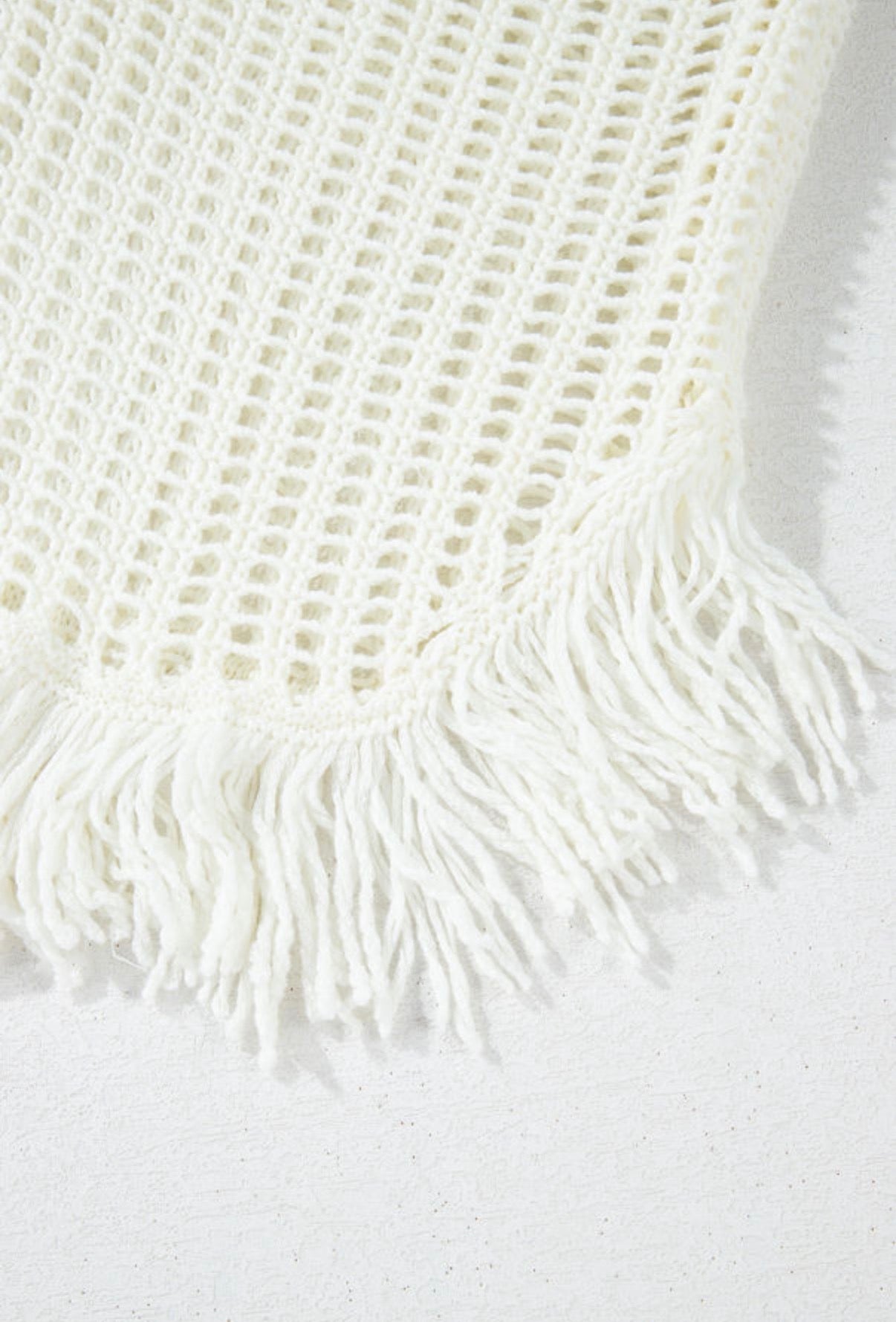 White Crochet Fringe Beach Cover Up Dress Festival boho clothing, festival outfit, hippie style apparel | Elevated Hippie