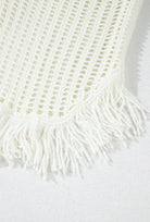 White Crochet Fringe Beach Cover Up Dress Festival boho clothing, festival outfit, hippie style apparel | Elevated Hippie