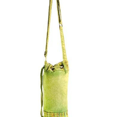 Cotton Crossbody Bottle Water Bag , Olive Green - The Elevated Hippie