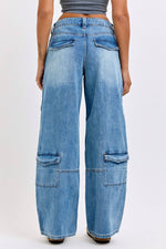 Mid Rise Skater Jean with Multi Cargo Pockets [AB18966SK-T] - The Elevated Hippie